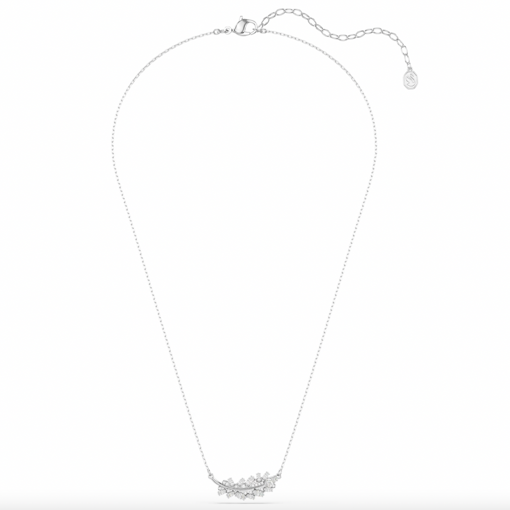 Vienna: Mixed White Cuts Feather Silver Pendant
