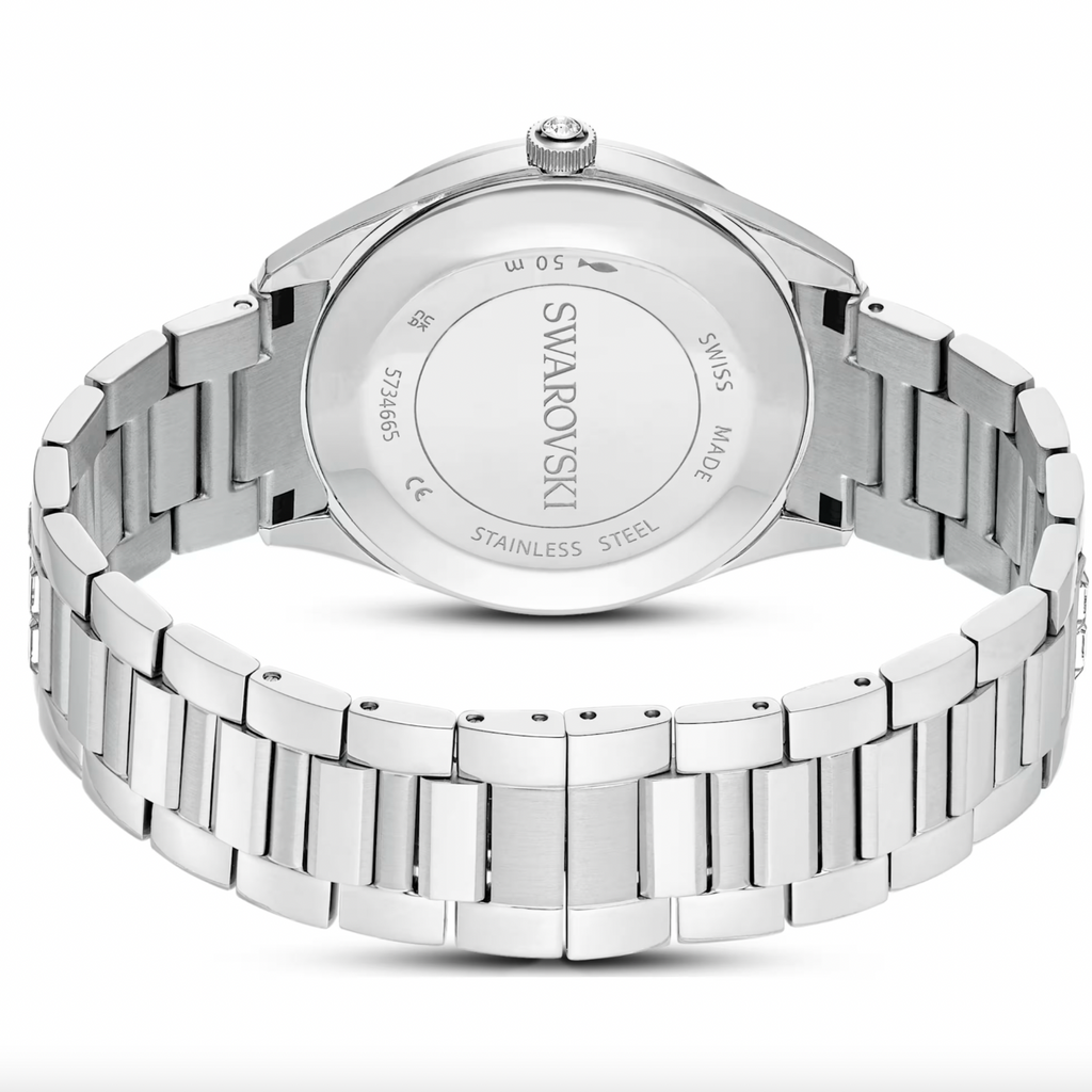 Matrix: Swiss Made Silver Metal Bracelet Date Watch
