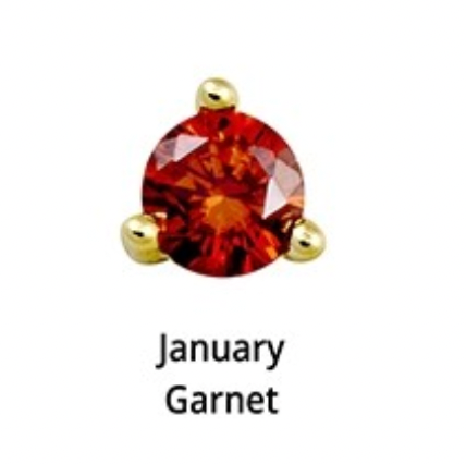 Birthstone Gold Plated Stud Earrings - 12 months