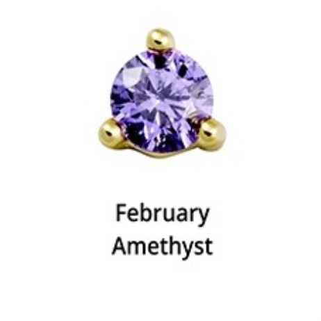 Birthstone Gold Plated Stud Earrings - 12 months