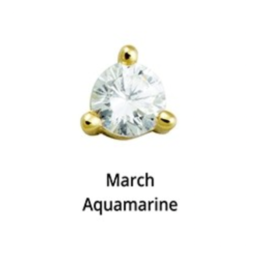 Birthstone Gold Plated Stud Earrings - 12 months