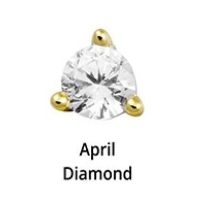 Birthstone Gold Plated Stud Earrings - 12 months
