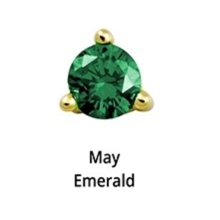 Birthstone Gold Plated Stud Earrings - 12 months