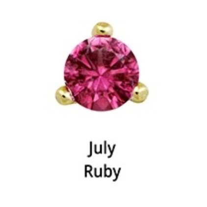 Birthstone Gold Plated Stud Earrings - 12 months