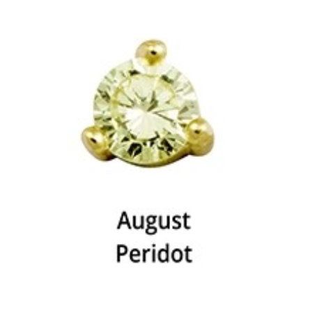 Birthstone Gold Plated Stud Earrings - 12 months