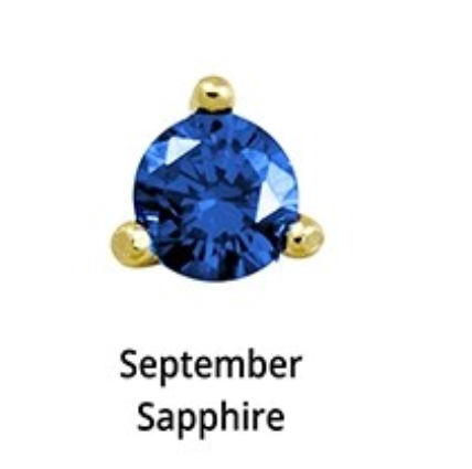 Birthstone Gold Plated Stud Earrings - 12 months