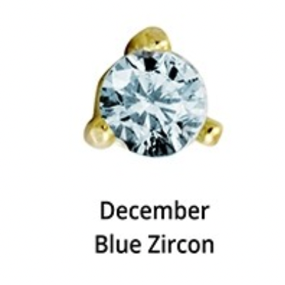 Birthstone Gold Plated Stud Earrings - 12 months