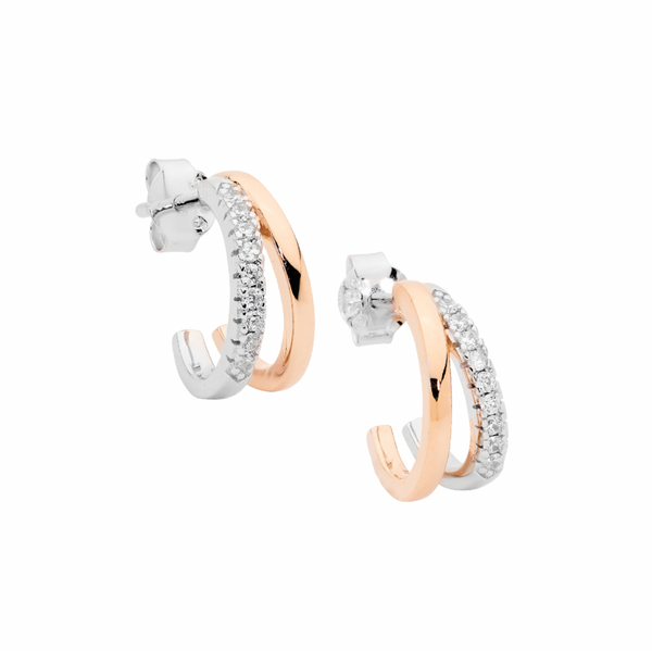 13mm Double Split Hoop Earrings - 3 Colours
