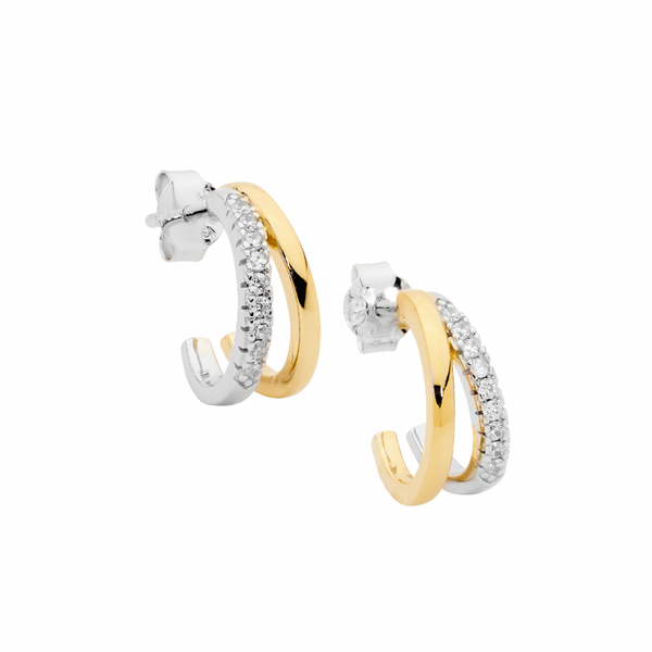 13mm Double Split Hoop Earrings - 3 Colours