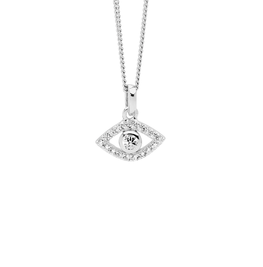 White CZ Evil Eye Pendant - 3 colours