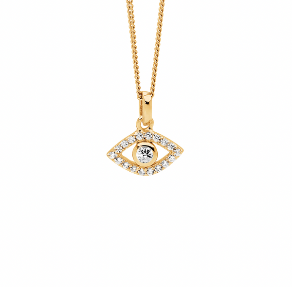 White CZ Evil Eye Pendant - 3 colours
