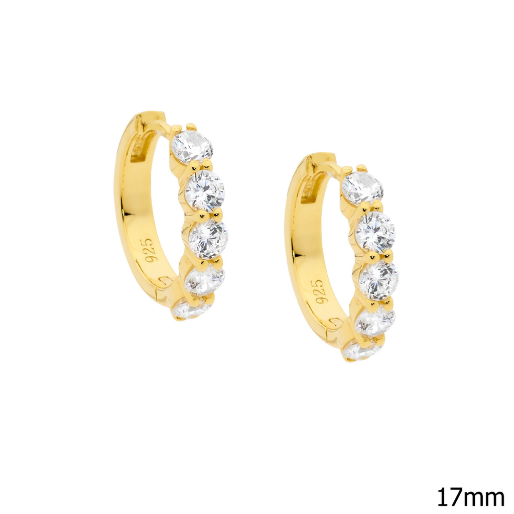 CZ Hoop Earrings - 3 colours