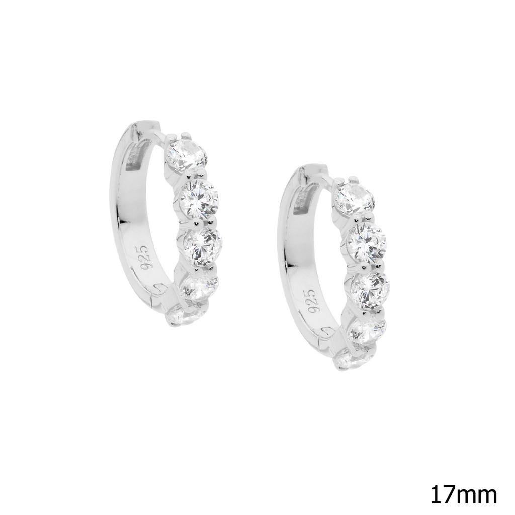 CZ Hoop Earrings - 3 colours