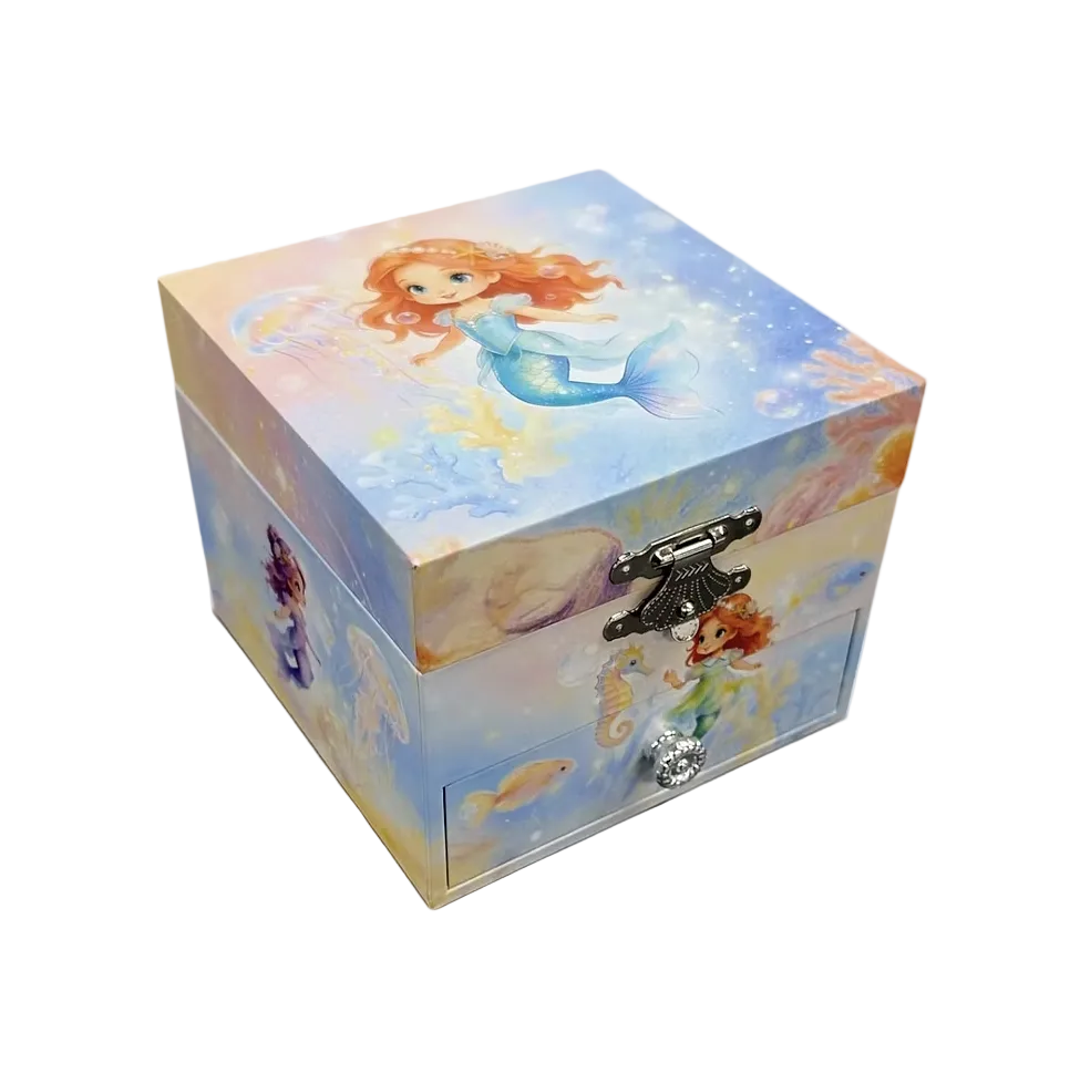 Mermaid One Draw Musical Jewellery Box