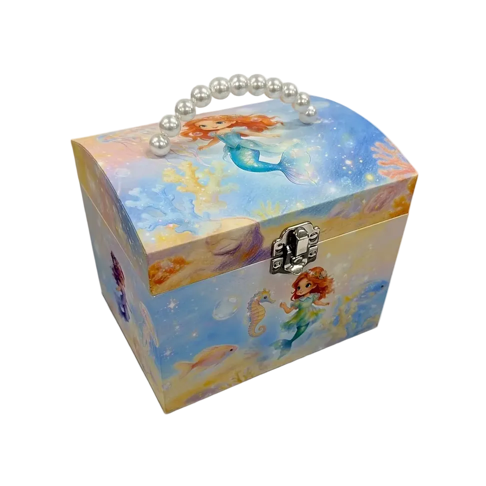 Mermaid Musical Jewellery Box with Pearl Handle