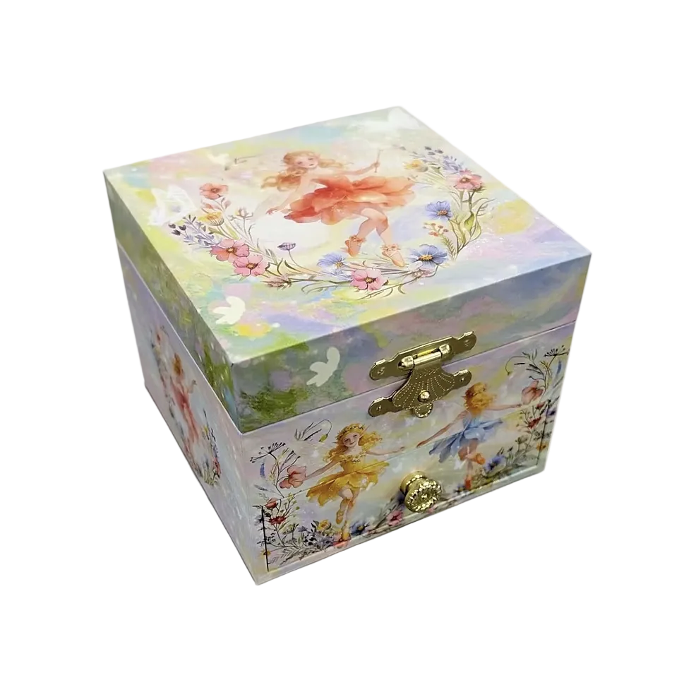 Skipping Fairy Square Musical Jewellery Box