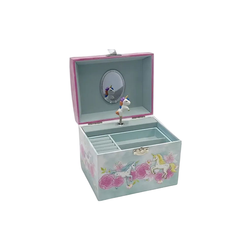 Unicorn & Roses Musical Jewel Box with Pearl Handle