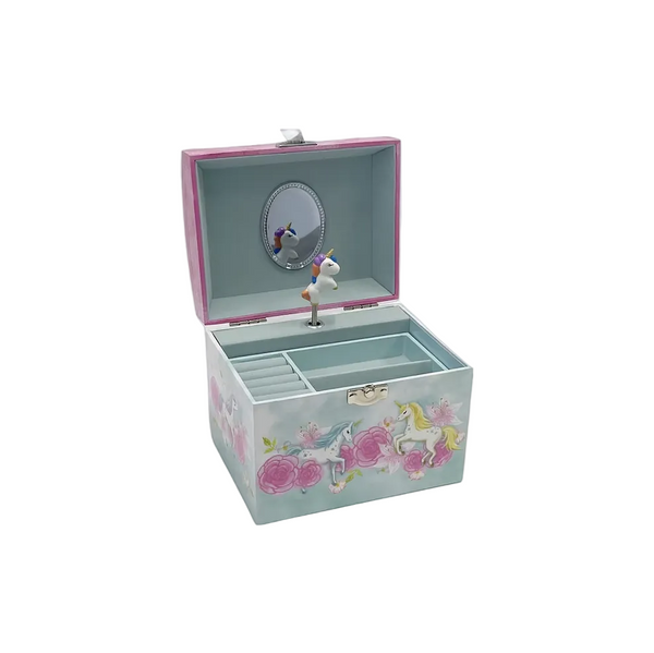 Unicorn & Roses Musical Jewel Box with Pearl Handle