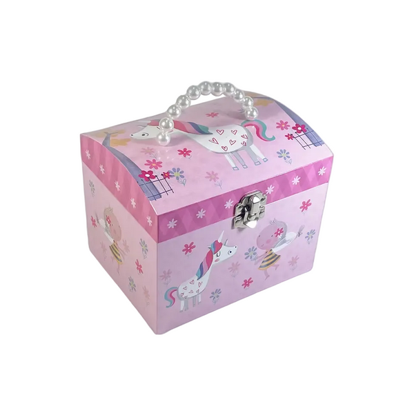 Unicorn Musical Jewel Box with Large Pearl Handle