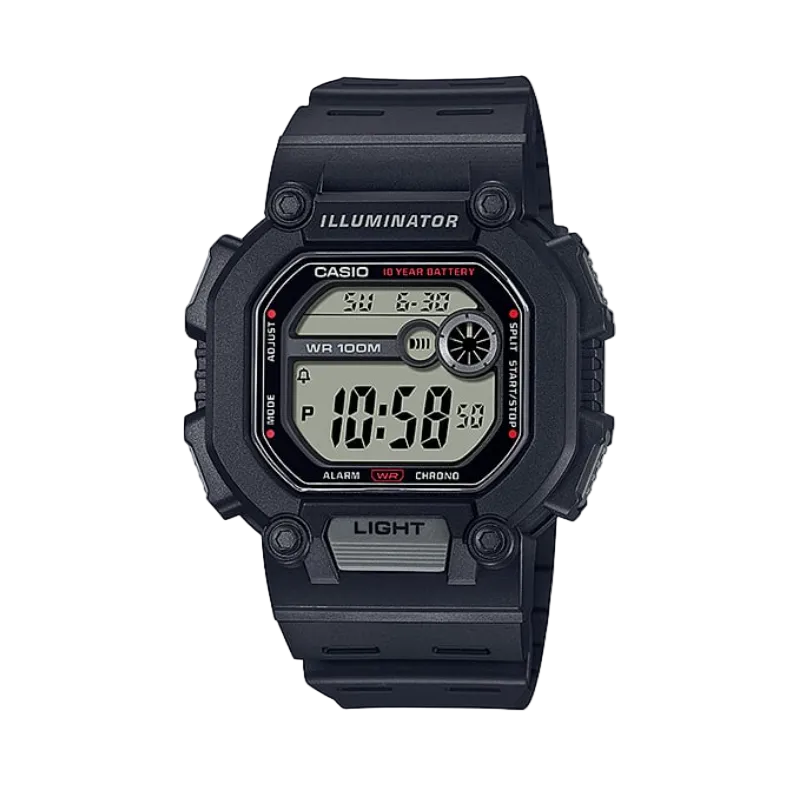 Casio: Digital Black Resin Band Watch