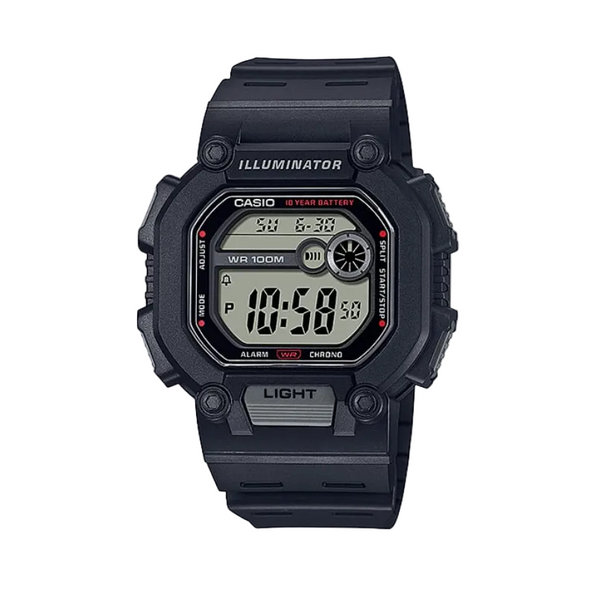 Casio: Digital Black Resin Band Watch