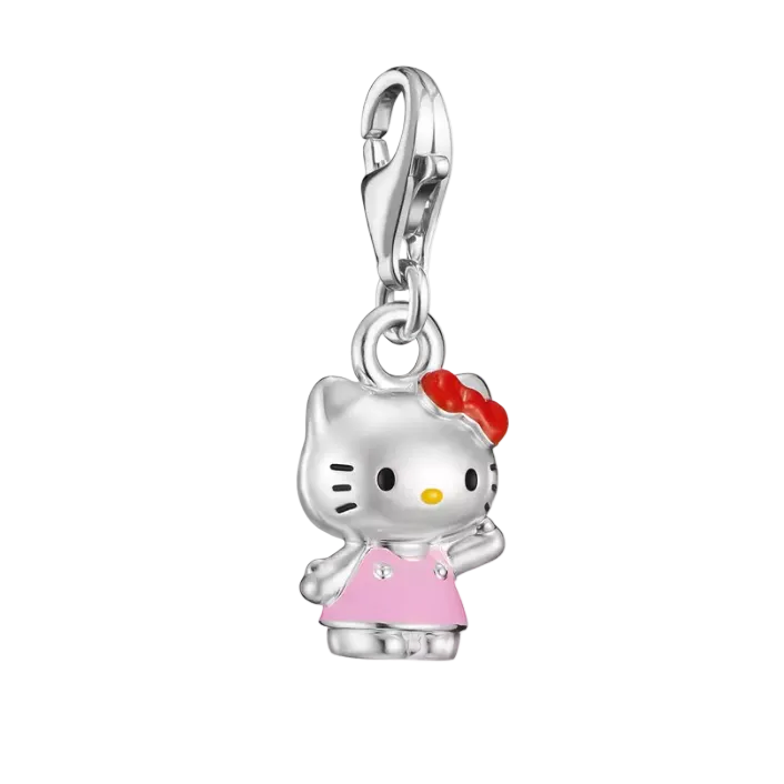 Hello Kitty Pink Dress Silver Charm