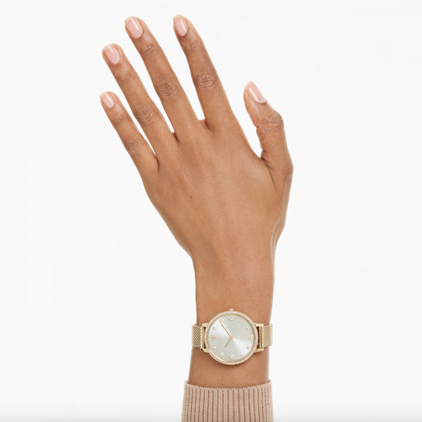 Clarica: Swiss Made, Metal bracelet, Gold Tone Watch