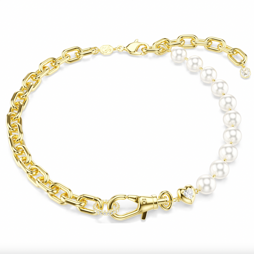 Idyllia Crystal Pearl Gold Tone Versatile Necklace