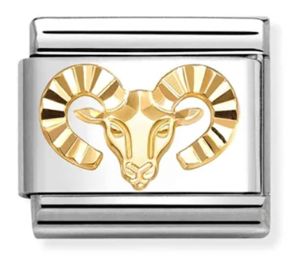 Zodiac Etched: Aries Gold Charm