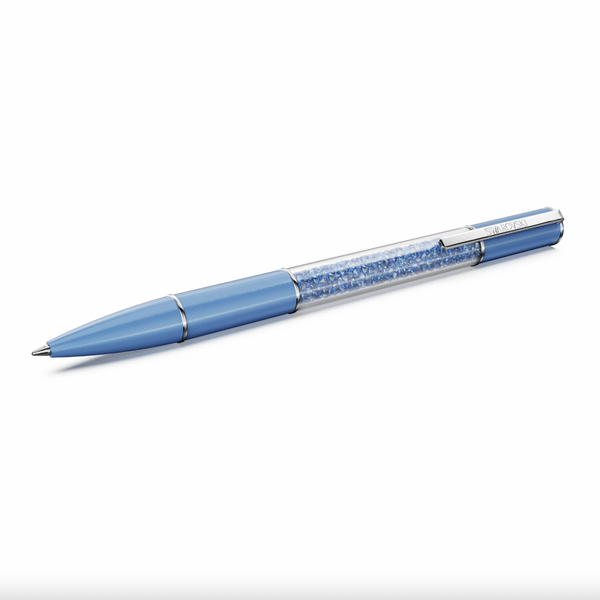 Crystalline Ballpoint Pen - ReCreated™ crystals, Blue, Blue lacquered, chrome plated