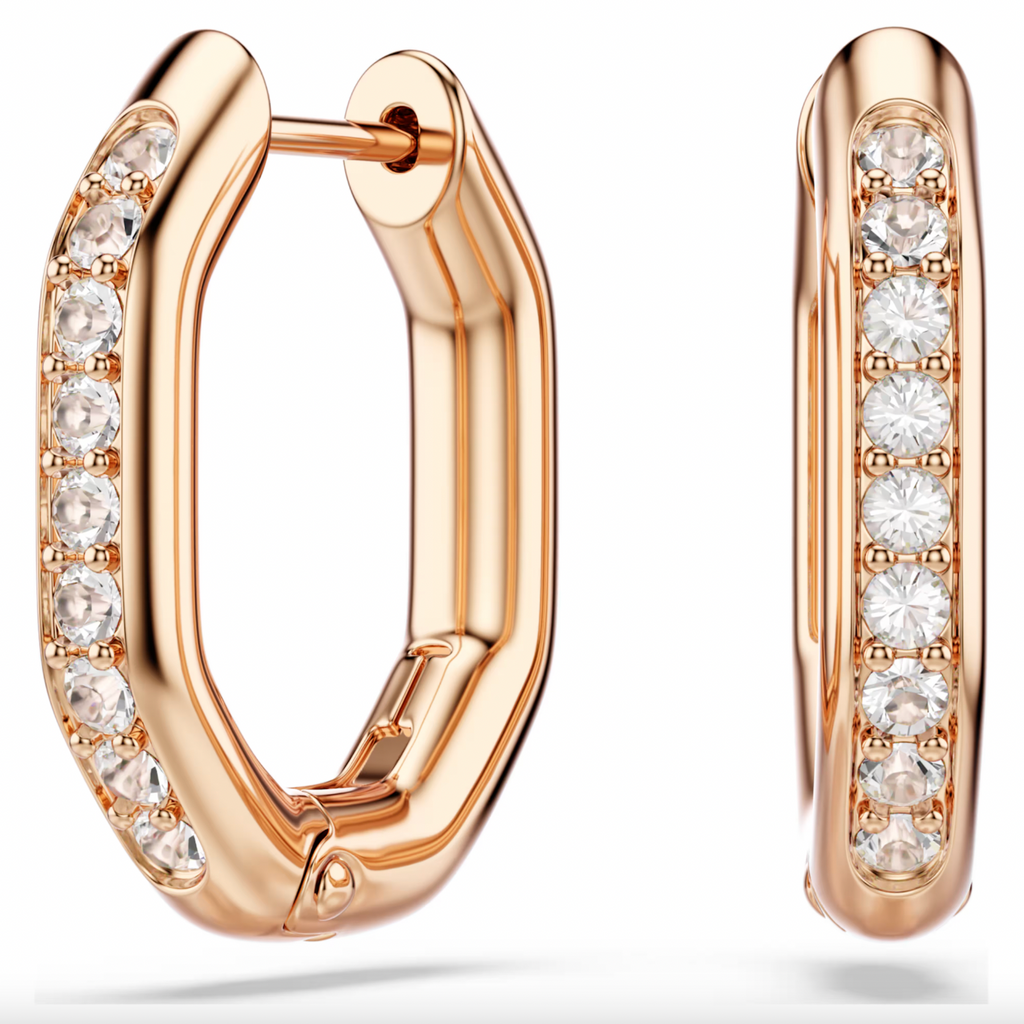 Dextera: Octagon Rosegold Tone Hoop Earrings