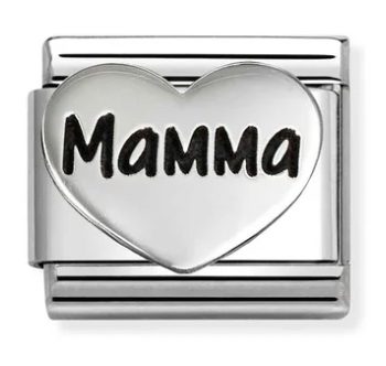 Family - Mamma Heart Silver Charm