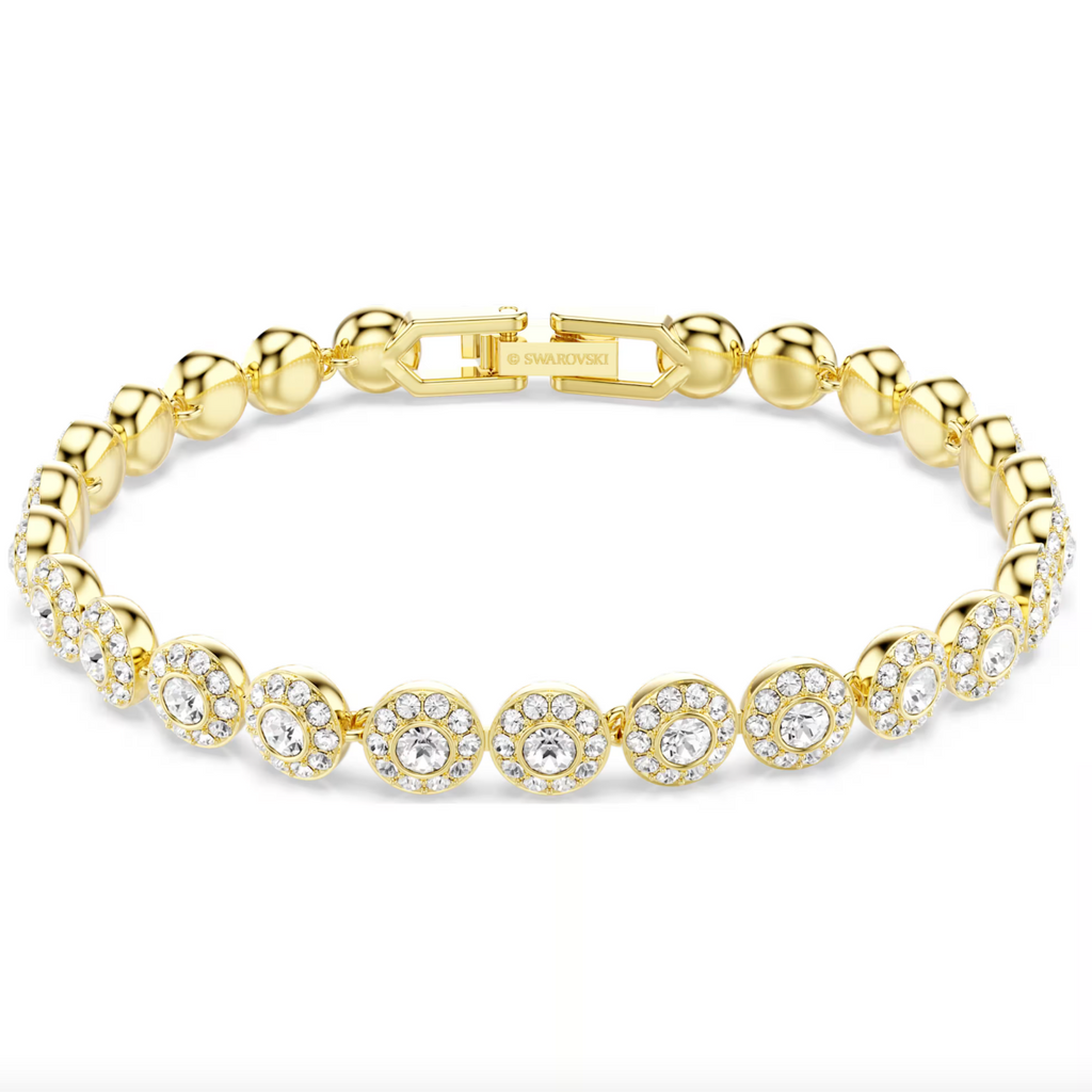 Una Angelic: Round Cut Crystal Gold Bracelet