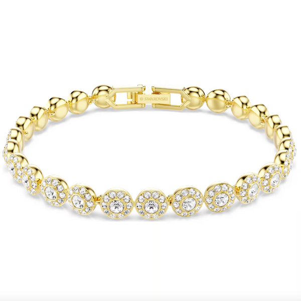 Una Angelic: Round Cut Crystal Gold Bracelet