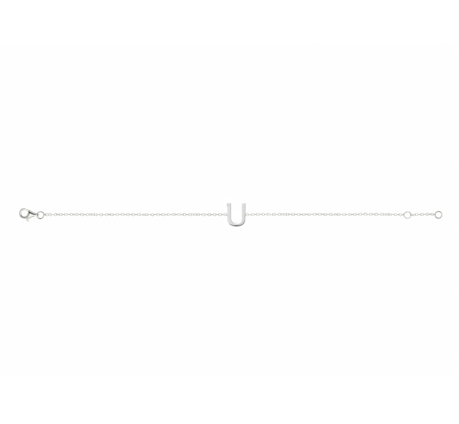 Petite Initial Letter Sterling Silver Bracelet