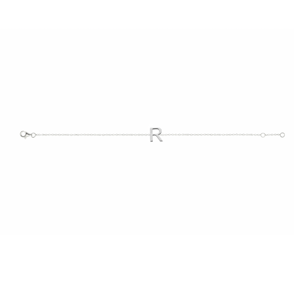 Petite Initial Letter Sterling Silver Bracelet