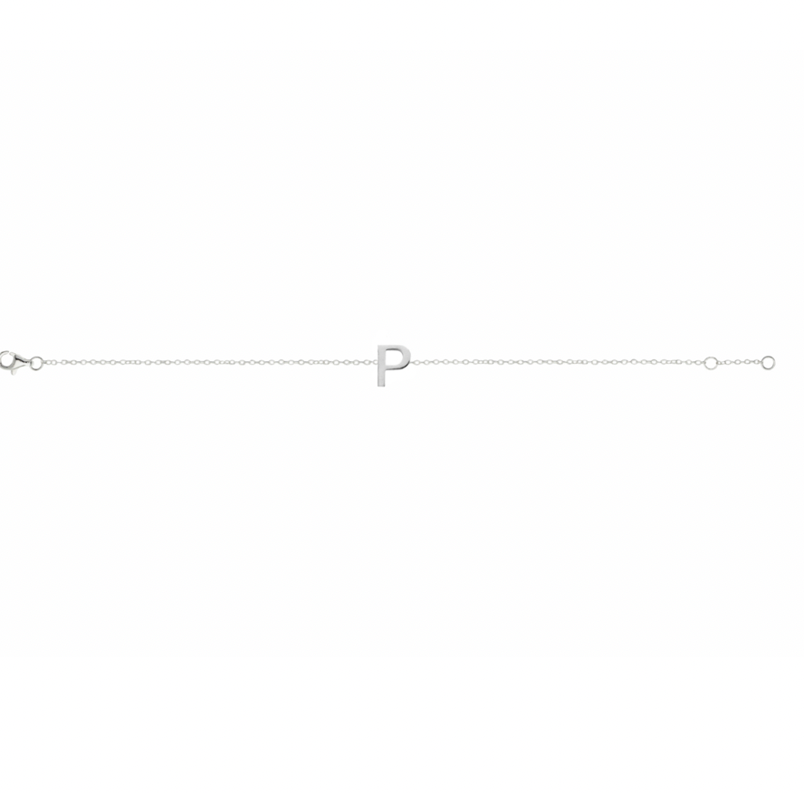 Petite Initial Letter Sterling Silver Bracelet