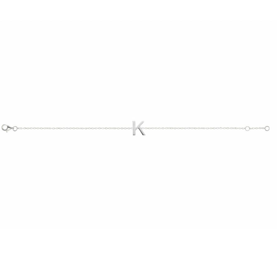 Petite Initial Letter Sterling Silver Bracelet