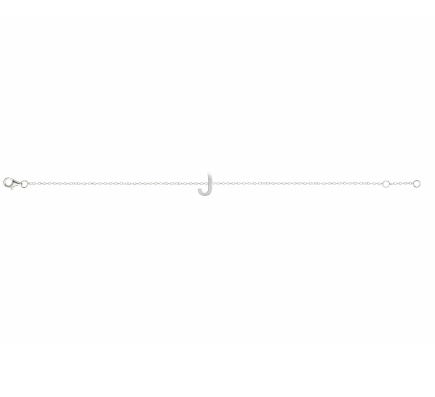 Petite Initial Letter Sterling Silver Bracelet