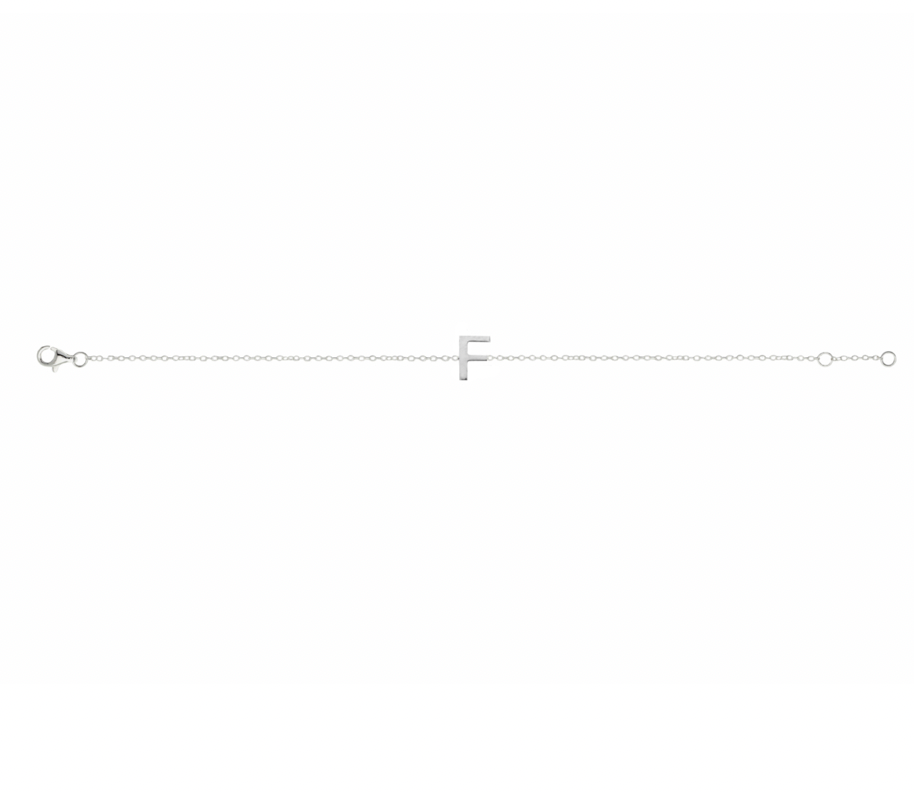 Petite Initial Letter Sterling Silver Bracelet