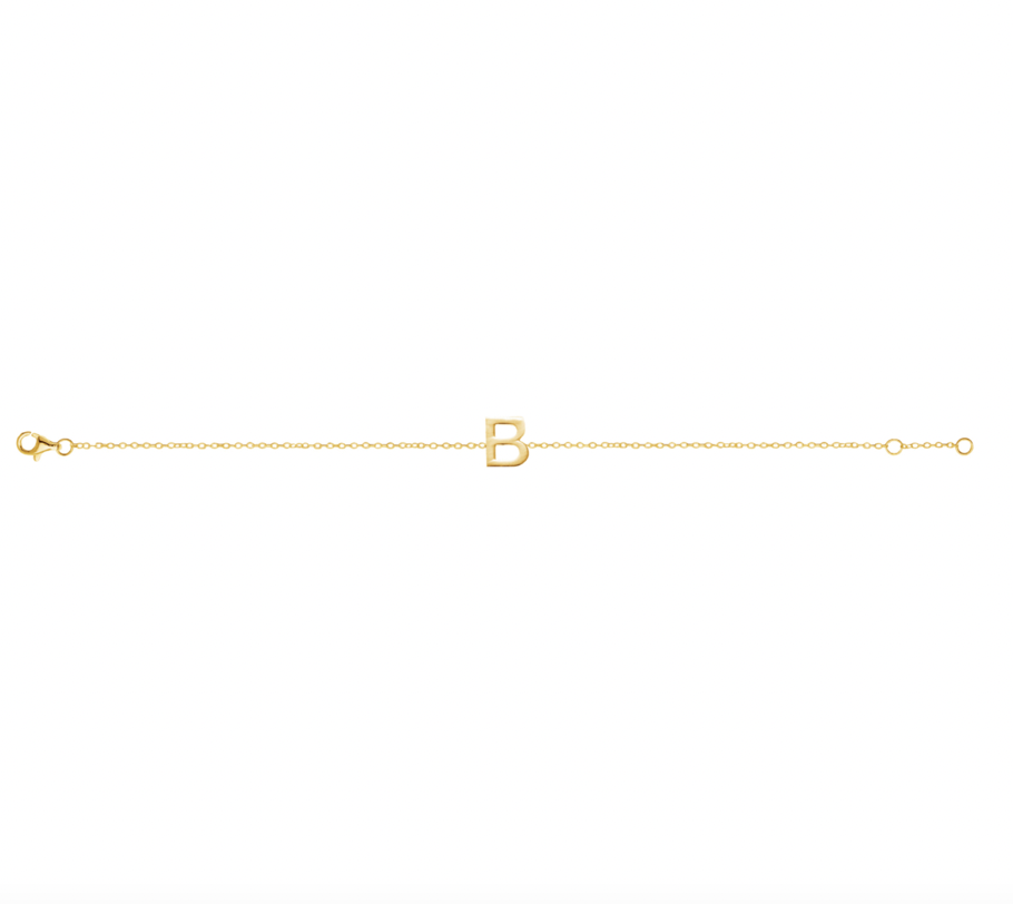 Petite Initial Letter Gold Plated Bracelet