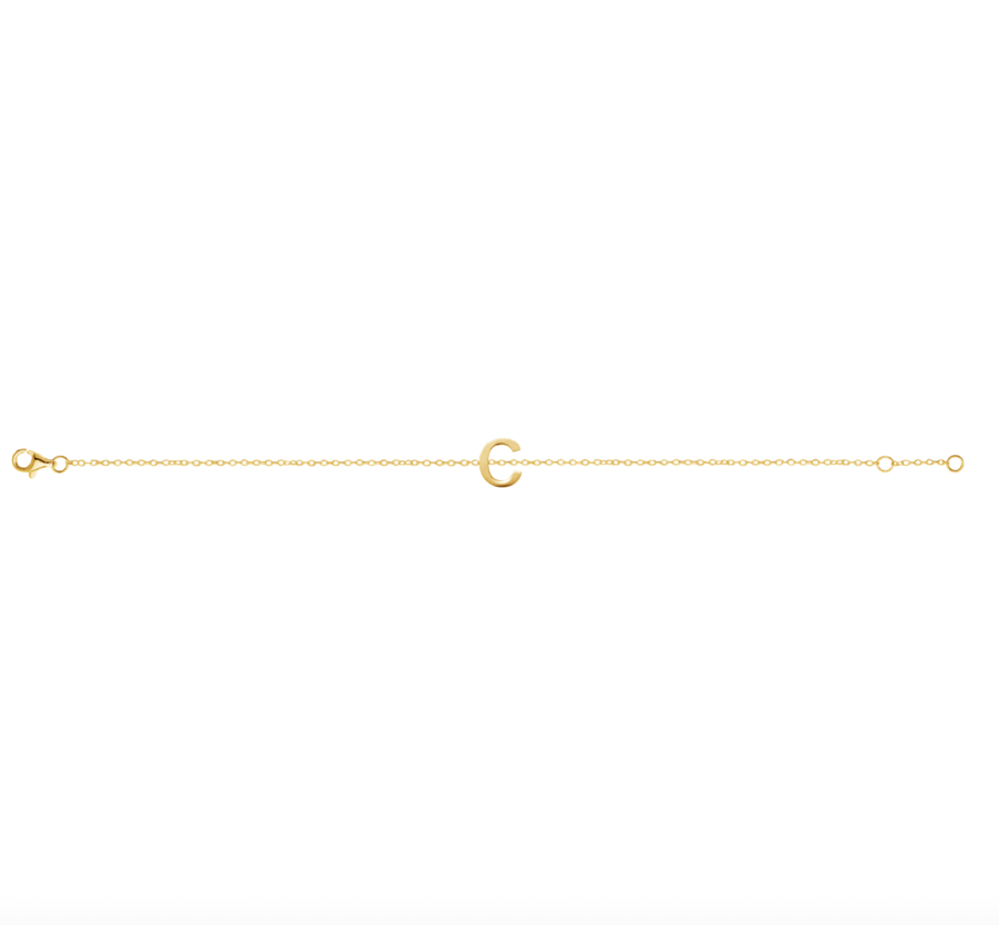 Petite Initial Letter Gold Plated Bracelet