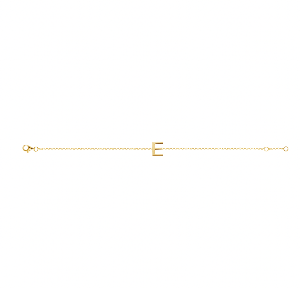 Petite Initial Letter Gold Plated Bracelet