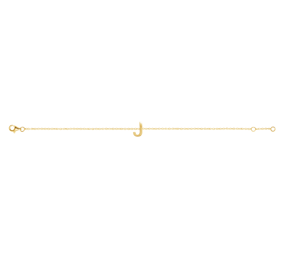 Petite Initial Letter Gold Plated Bracelet