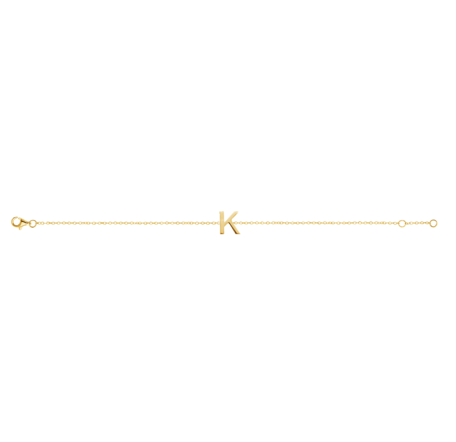 Petite Initial Letter Gold Plated Bracelet