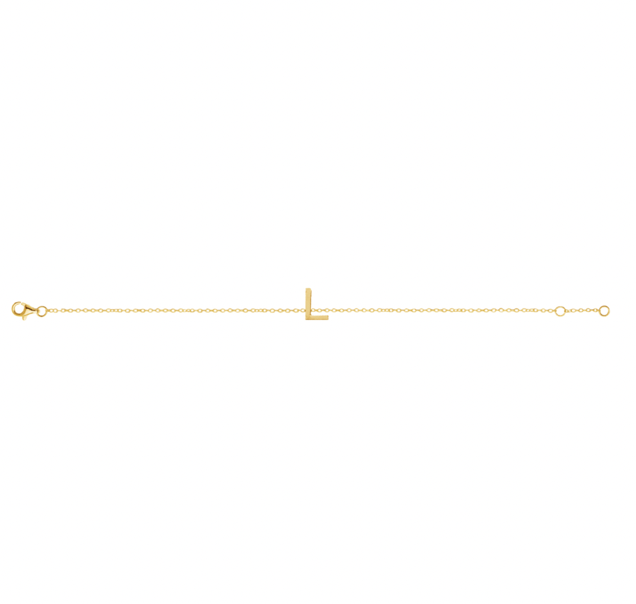 Petite Initial Letter Gold Plated Bracelet