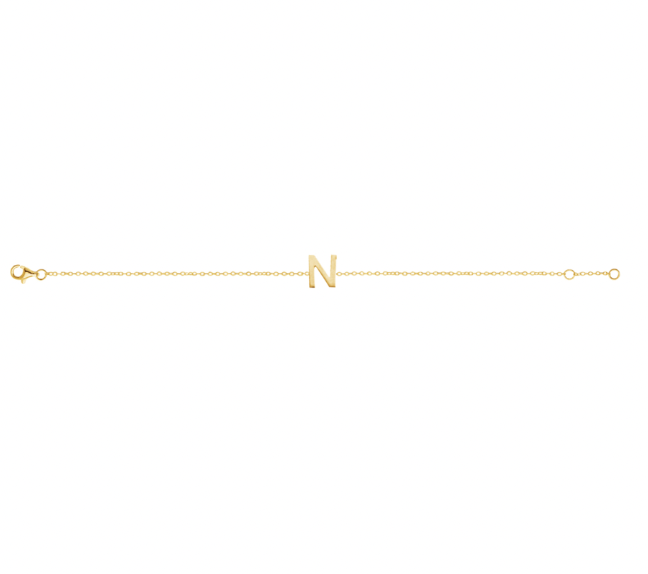 Petite Initial Letter Gold Plated Bracelet