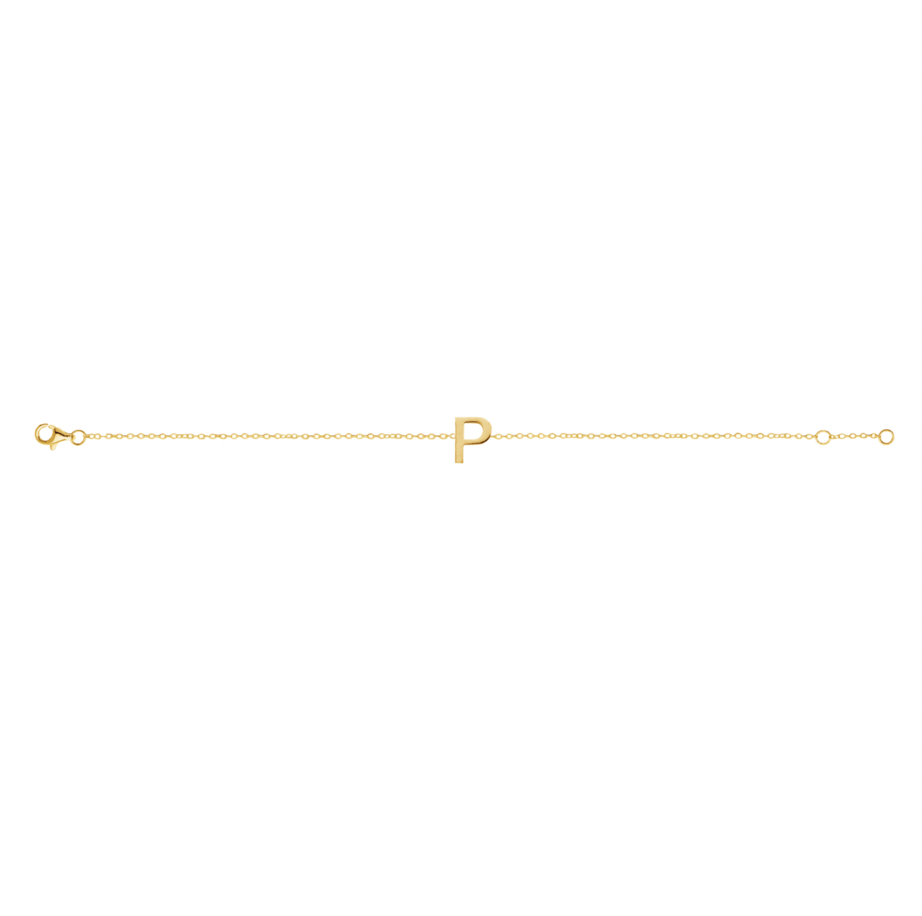 Petite Initial Letter Gold Plated Bracelet