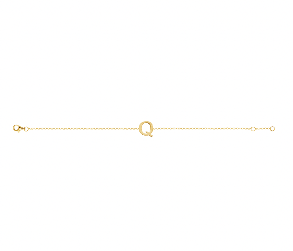 Petite Initial Letter Gold Plated Bracelet