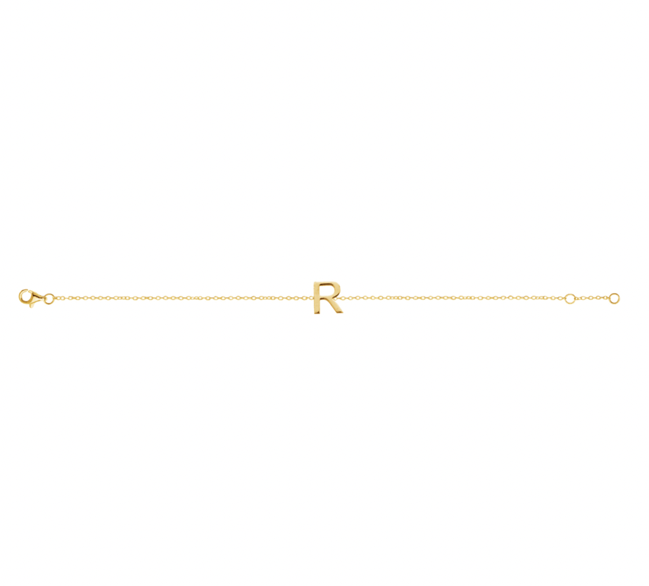 Petite Initial Letter Gold Plated Bracelet